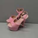 Platform Stiletto High Heels for Women, Round Open Toe Ankle Strap Sexy Heeled Sandals for Wedding Party Dress, Size 7