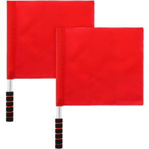 Volleyball Flags Line Judge Set, 2PCS Lightweight Referee Flags with Sponge Handle and Stainless Steel Pole High Visibility Red Flags for Volleyball Soccer, Track and Field