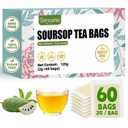 Soursop Tea Bags, 60 Teabags, 2g/Bag, Made with Soursop Leaves. Caffeine-Free | Sugar-Free | Gluten-Free | Vegan. Eco-Friendly Tea Bags (EXP 05/30/27)