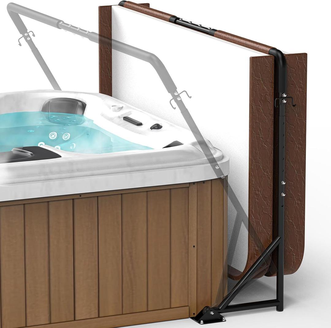 Upgraded Spa Cover Lifter Hot Tub Cover Lifter Under Mount Adjustable Height and Width Hot Tub Lid Lifter Removal System Fit for Most Spa Hot Tub