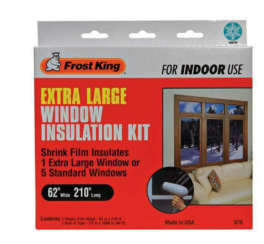 1PACK FrostKing V75H Window Insulation Kit, Extra Large, 62" x 210"