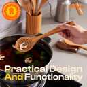 Riveira 9 Pieces Teak Wooden Spoons For Cooking  Premium & Durable Organic Teak Wooden Cooking Utensils  Non Stick Wooden Spatula For Cooking  Non Toxic Utensil Set With Holder & Spoon Rest