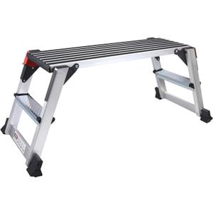 Aluminum Work Platform Large Size Step Stool Folding Portable Work Bench with Non-Slip Mat Capacity 660 LBS Heavy Duty (38Lx12W)