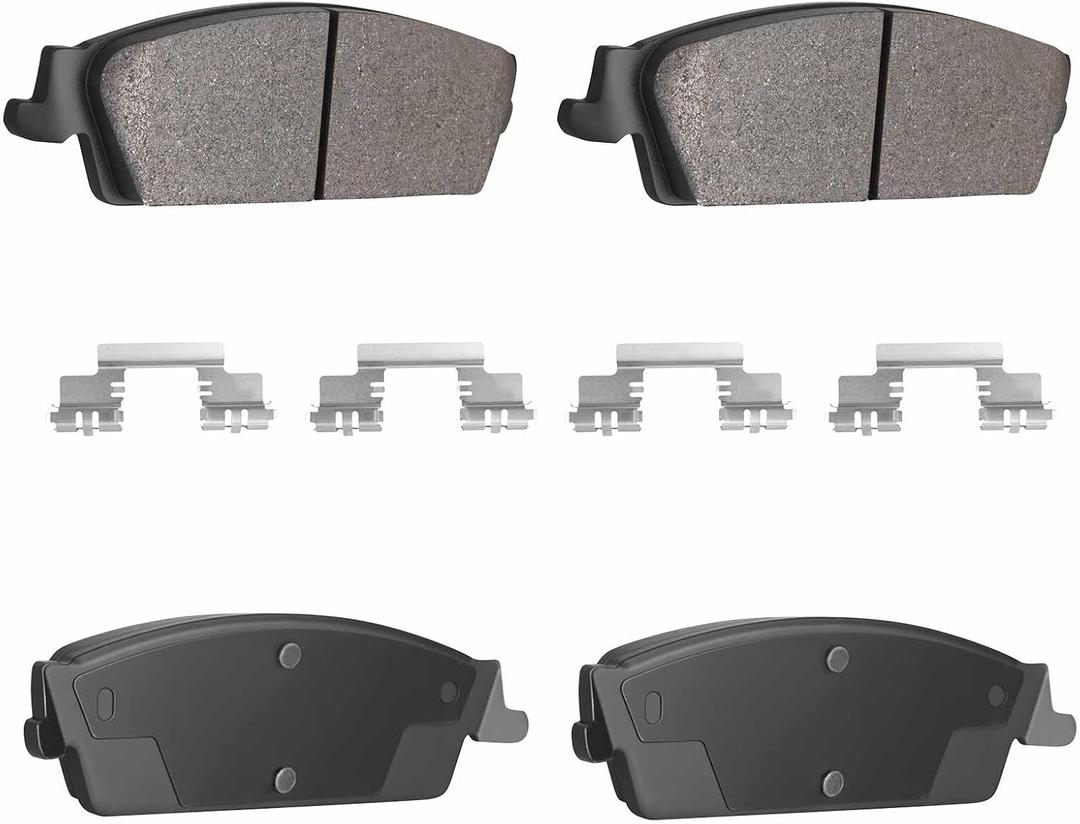 4PCS Rear Semi-Metal Brake Pads Fit for Chevy Suburban 1500 2007-2014 Tahoe 2007-2014 Silverado 1500 2007-2013 Cadillac Escalade 2007-2014