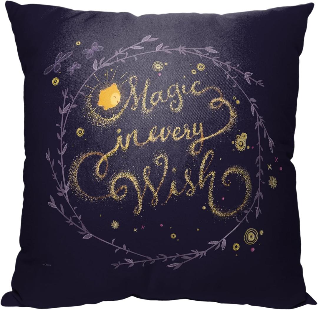 NORTHWEST Disney Wish Pillow, 18 x 18 inches, Magic in Every Disney Wish