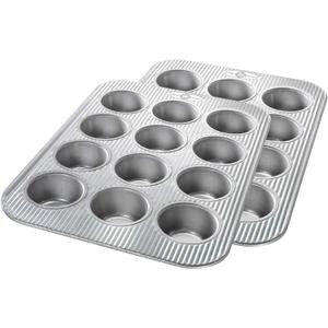 USA Pan Bakeware Muffin Pan, 12-Well, Set of 2, Aluminized Steel