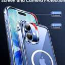 3 x Mkeke Magnetic Clear Case for iPhone 17, Compatible with MagSafe, Military-Grade Protection, Phone Bumper 6.3 inch 2025