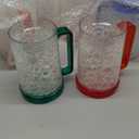 Eccliy 6 Pcs Beer Mugs with Gel, Freezer 16oz Clear Double Wall Beer Mugs with Handles, Freezer Cups for BBQ and Parties