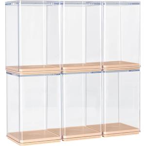 6 PCS Display Boxes Clear Acrylic Figures Display Case Stackable Blind Box for Collectibles-Figures, Fully Assembled Dustproof Storage Organizer Box for Lego Collectibles Action Figures Pop Mart