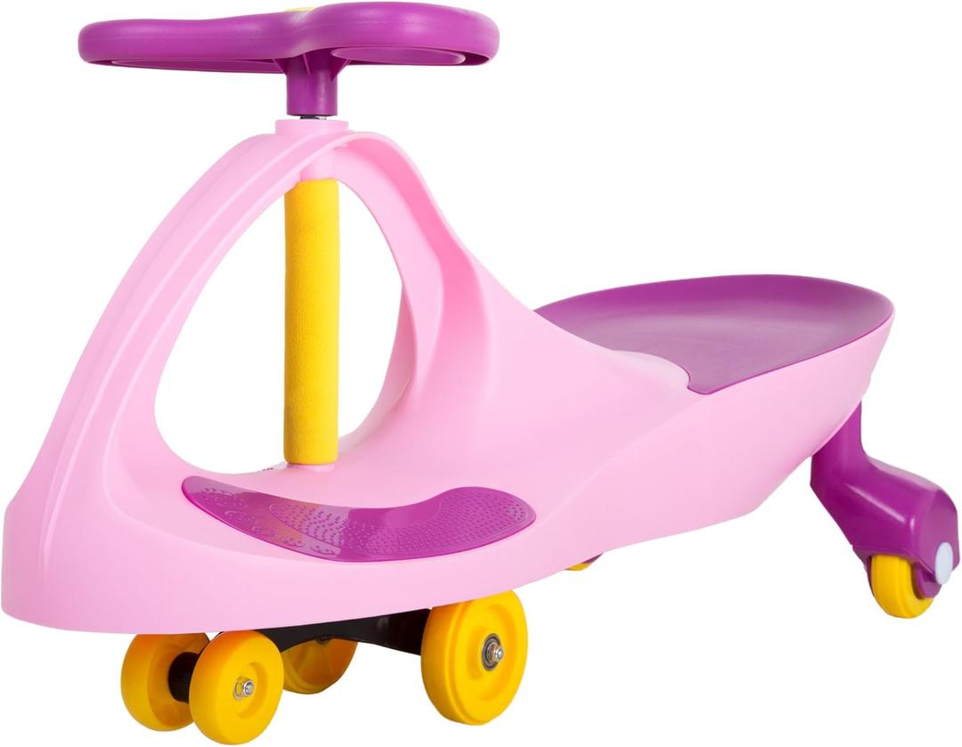 Wiggle Car - Ride on Toy for Ages 3 and Up - Toddler Ride on Toys with no Batteries, Gears, or Pedals Just Twist, Wiggle, and Go by Lil Rider (Pink) (Pink and Purple)