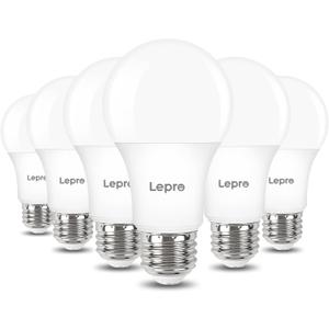 Lepro Dimmable LED Light Bulbs 60 Watt Equivalent, 9.5W 800LM Daylight White 5000K, A19 E26 Standard Medium Base, UL FCC Listed, 15000 Hour Lifetime, 6 Packs