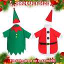 2 Set Christmas Goose Outfit Lawn Porch Goose Clothes Christmas Costume for Geese Xmas Patio Yard Outdoor Decor(23 Inch,Elf, Santa)