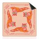 Preppy Pink and Orange Tiger Mahjong Mat with Rules for Table 31.5 X 31.5 in, Mahjong Gifts for Women, Pink and Orange Home Decor Anti-Slip Table Cover Tablecloth (Orange)