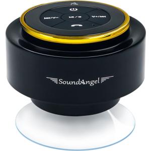 XLEADER, Upgraded, Shower Speaker, Certified IPX7 Waterproof Bluetooth Wireless Speaker with Suction Cup for Bathroom, Built-in Mic, Crystal Sound&Rich Bass,up to 12H Playtime, Ideal Electronic Gifts (Gold)