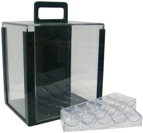 Brybelly 1000 Chip Clear Acrylic Poker Chip Carrier - Includes 10 Racks