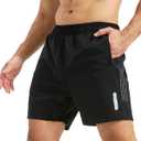 Men's Athletic Shorts Quick Dry Workout Shorts 7"/ 5"/ 9" Lightweight Hiking Linerless (XX-Large, Black)