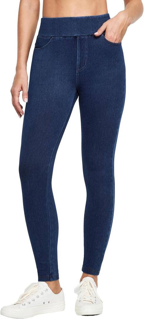 IUGA Stretchy Jeans for Women High Waist Jeggings Tummy Control Skinny Jeans (Dark Blue, XX-Large)