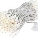 Novelty Lights 34 Feet 100 Bulb Incandescent Mini Light String, Clear with 4-Inch Spacing on White Wire, UL Listed Commercial Grade Indoor/Outdoor Mini Lights, Connectable End-to-End