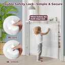 Retractable Baby Gate for Stairs, 55" Wide Mesh Dog Gate Indoor, 34" Tall Child Gate for Doorways, Hallways, Deck, Indoor Outdoor Pet Baby Safety Essentials for Home, White