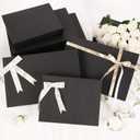 JINMING 12 Gift Boxes with Lids 11x8.5x1.5 Inches for Clothes, Black Gift Boxes, Apparel Boxes for Mother's Day, Father's Day and All Occasion