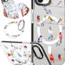 Toycamp for iPhone 17e/16e Case Compatible with Magsafe - Cute Design 360 Magnetic Ring Holder Stand Kickstand Funny Watercolor Bird Girly Pretty Fashion TPU Phone Covers for Women Tenn Girls