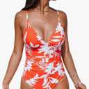 CUPSHE Women's One Piece Swimsuit Tummy Control V Neck Bathing Suits, S