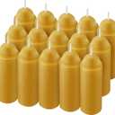 15 Pcs 15H Natural Beeswax Candles for Candle Lanterns, Emergency Candle for Outdoor Survival, Smokeless Long Lasting Bougie for Home Power Outages, Emergency, Survival(Yellow,Beeswax)