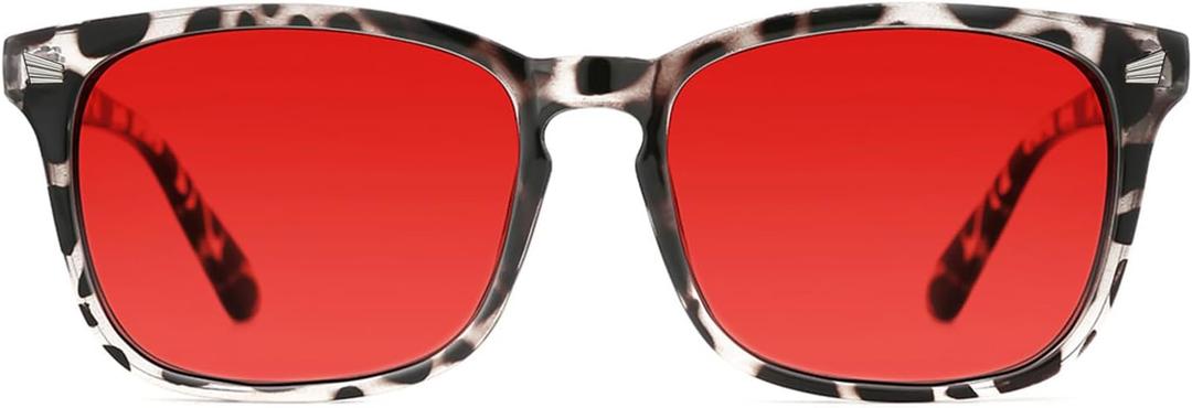 TIJN Sleep Glasses with Blue Green Light Blocking, Red Light Lens for Computer Gaming, Screen Fatigue & UV Protection
