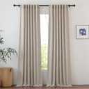 NICETOWN Oatmeal Curtains 108 inch Length, Rod Pocket & Back Tab Faux Linen Blend Semi Sheer Privacy with Light Filtering Window Treatments for Bedroom/Living Room, W52 x L108, 2 Panels