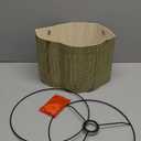 Rustic lamp Shade Bamboo with Decorative Green Geometric Figure Drum lamp shade for table lamps and floor lamps Ideal for Living Room Bedroom Easy Assemble Size 11.8 * 9.05Inch 