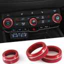For Dodge Durango Knob Cover 2021 2022 2023 2024 2025 2026 Air Condition Decorated Button Knob Covers AC Switch Volume Tune Controller Aluminum Alloy Trim (Red)