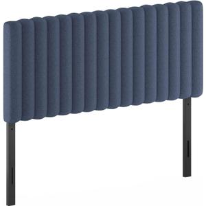 Furinno Roanne Upholstered Tufted Headboard, Full, Denim