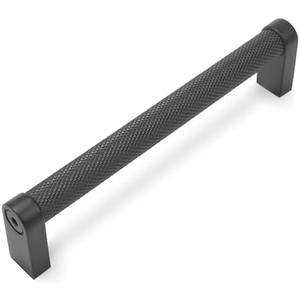 1 Pack 5 Inch Matte Black Kitchen Cabinet Handles Knurled Cabinet Pulls Black Drawer Pulls Kitchen Hardware
