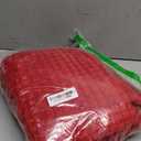 Puncuntex Red Fleece Throw Blanket 50"60",Super Soft Flannel Plush Cozy Blanket with Square Grid Design Luxury for Couch Sofa Chair