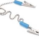 5Pcs Lab Bib Clip Lab, 5Pcs Lab Bib Clip for Clamping Disposable Cordless Bib Bib Clip Napkin Holder Dentist Supplies Stainless Steel Oral Scarf Clip (Blue)