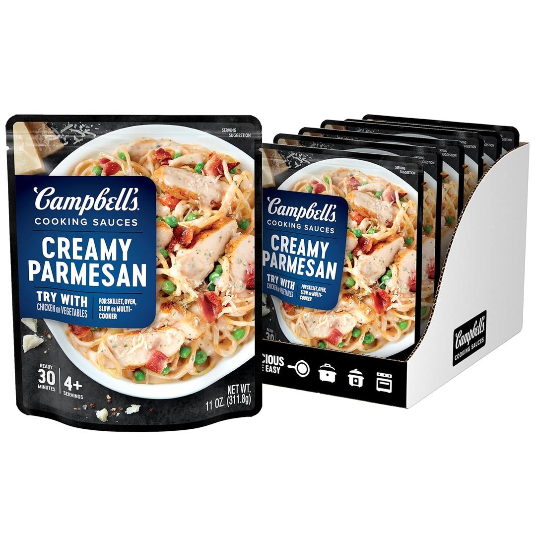 Campbell's Skillet Sauces, Creamy Parmesan Chicken, 11 oz. (Pack of 6), 200000021908, BB 25 NOV 25