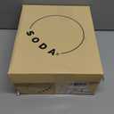 Soda Topic Open Toe Buckle Ankle Strap Espadrilles Flatform Wedge Casual Sandal (7, Black Canvas/Tan)