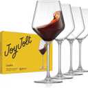 JoyJolt Layla Italian Red Wine Glasses, Set of 4, 17 oz Clear  Made in Europe