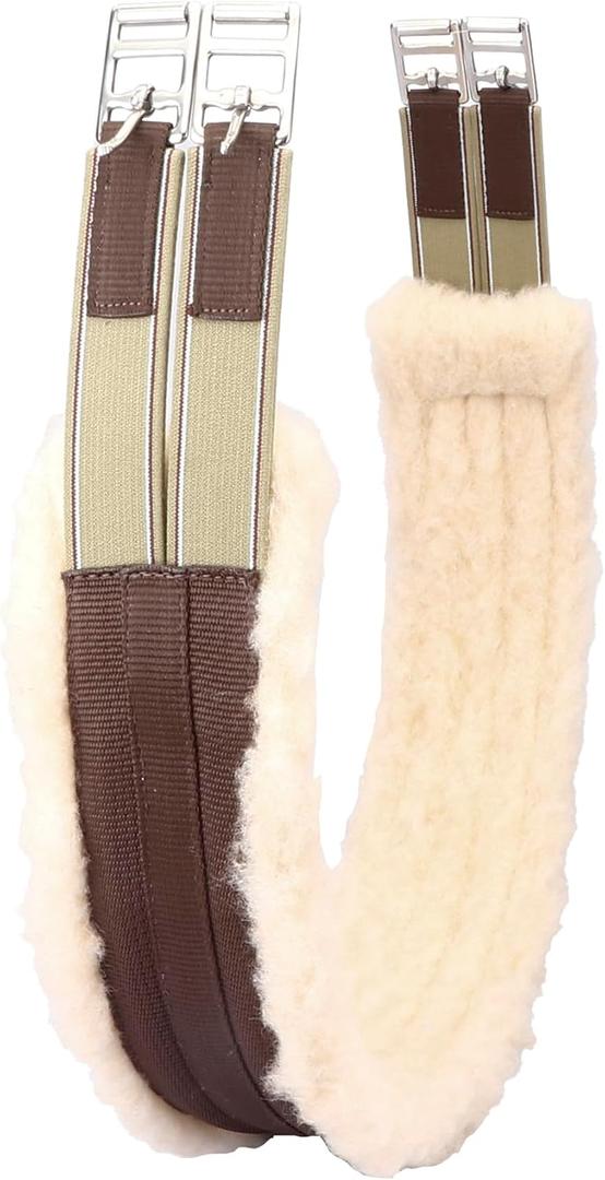 Fleece Padded Horse Girth 32" to 56" (52", Brown)