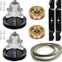 42" Deck Spindle Rebuild Kit for Cub Cadet LTX1040 LTX1042, for MTD RZT-42, Includes 2 Spindles 618-04822A 918-04822A with Pulley, 2 Blades 742-04308, 2 Idlers 756-04129, 1 96 1/2" Belt 754-04060