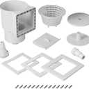 (Complete Set) Universal Fit Above Ground Pool Skimmer (White) - Pool Skimmer Accessory Kit - ABS Plastic Thru-Wall Skimmer with Accessories - Opening Width 6" Fits All Standard Pool Wall Cutouts