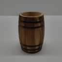 MyGift Barrel Design Kitchen Utensil Crock, Vintage Rustic Burnt Wood Cooking Tool Holder