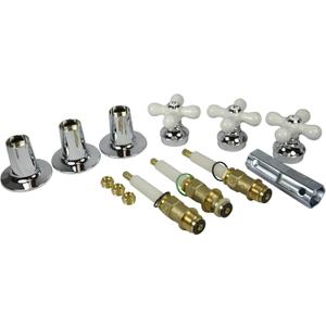 Danco 39696 Cross-Arm 3-Handle Tub/Shower Faucet Rebuild & Remodeling Valve Trim Kit for Pfister Contempera  Contessa, White/Chrome