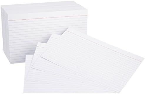 Amazon Basics Ruled Lined Index Note Cards, 500 Count, 5 Pack of 100, White, 5 in x 8 in