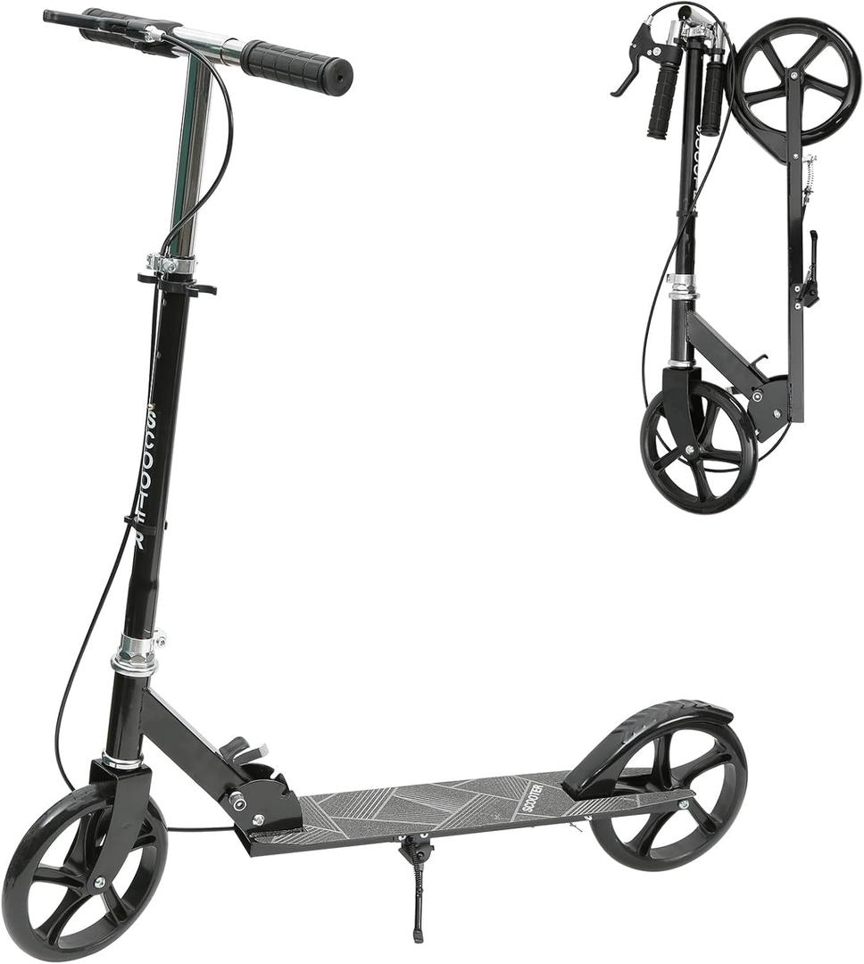 Scooters for Kids 8-12,Scooter for Teens Adults with 8-Inch Big Wheels Foldable Lightweight, 4 Adjustable Height Levels, 240 lbs Max Load Portable Scooter with Hand Brake