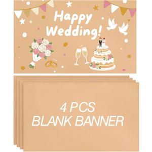 Tatuo 4 Pcs 30" X 60" Large Blank Brown Paper Banners for Poster Crafts