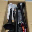 Train Horns for Pickup Trucks, 4 Trumpet Air Horn Kit, 12V 185dB Super Loud Truck Air Horn Four Trumpet with Compressor for Cars Trucks Pickups Trains Lorrys Boats