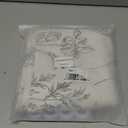 Estmy Vintage Botanical Linen Shower Curtain for Bathroom in Black and Ivory, Heavy Duty 180GSM Textured Fabric Shower Curtain Set Cute Plant Leaves Design, Modern Farmhosue Boho Floral Bathroom Decor