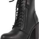 Soda Malia Round Toe Stacked Lug Heel Lace Up Ankle Booties Size 10