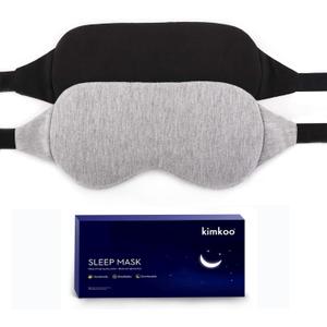 Sleep Mask-Eye Mask for Sleeping, Sleeping Mask Blocking Out Light Perfectly for Women and Men, Soft and Comfortable Blindfold for Travelling, with Pouch (Black+Gray)